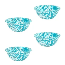 Crow Canyon Home Serviesset Splatter - 4-delig - Turquoise