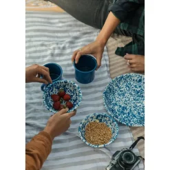 Crow Canyon Home Serviesset Splatter - 4-delig - Turquoise