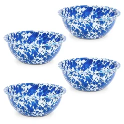 Crow Canyon Home Serviesset Splatter - 4-delig - Blauw