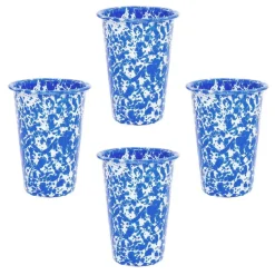 Crow Canyon Home Tumblers Splatter - 4 Stuks - Blauw