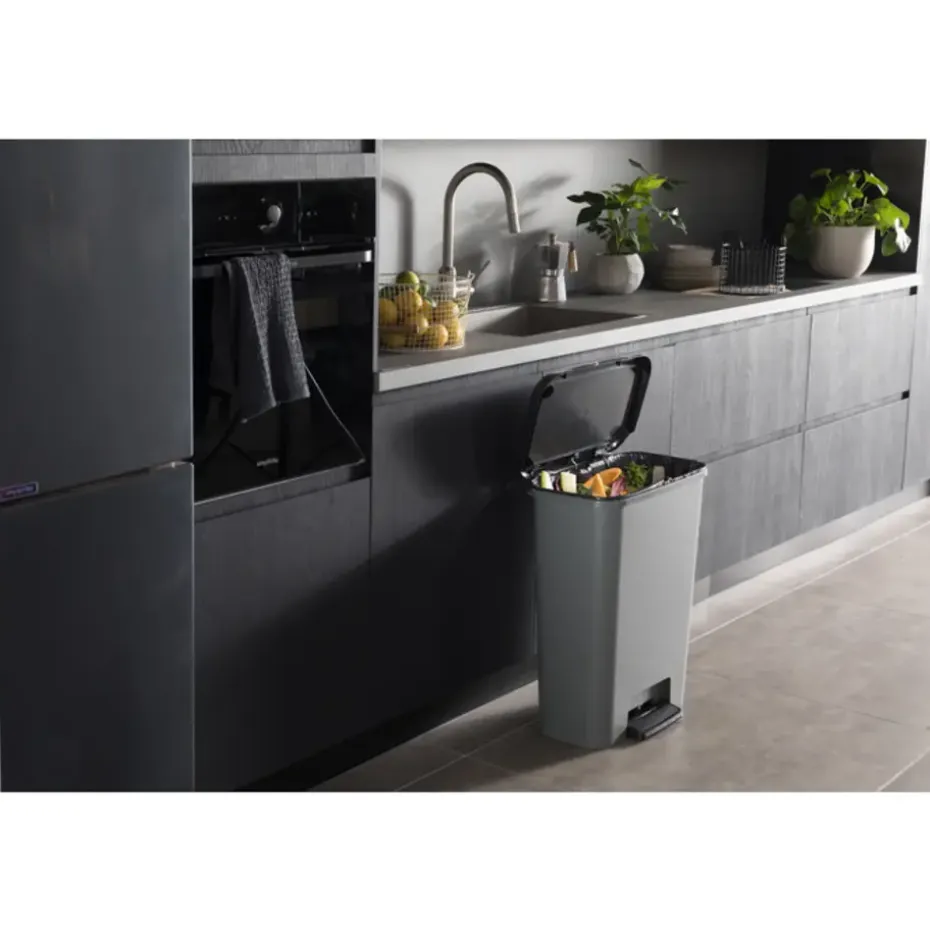 Curver Compatta Prullenbak 50L - Grijs/Zwart