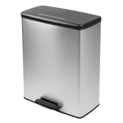 Curver Decobin Duo Prullenbak - 26L+26L - Zilver metallic