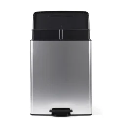 Curver Decobin Duo Prullenbak - 26L+26L - Zilver metallic