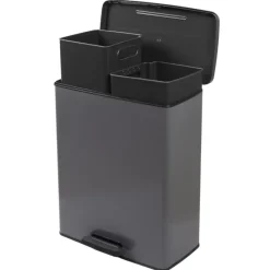 Curver Decobin Duo Prullenbak - 26L+26L - Rechthoekig - Cool Grey