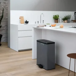 Curver Decobin Duo Prullenbak - 26L+26L - Rechthoekig - Cool Grey