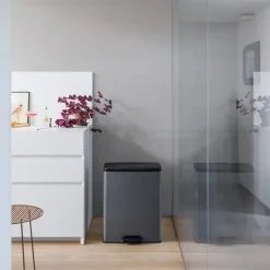 Curver Decobin Duo Prullenbak - 26L+26L - Rechthoekig - Cool Grey