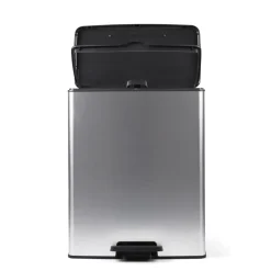 Curver Decobin Prullenbak - 65L - Rechthoekig - Zilver metallic