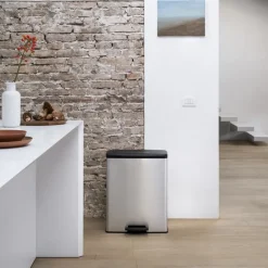 Curver Decobin Prullenbak - 65L - Rechthoekig - Zilver metallic