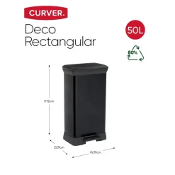 Curver Decobin Prullenbak- 50L - 39x29x72 cm - Zwart