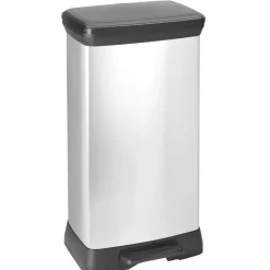 Curver Decobin Prullenbak- 50L - 39x29x72 cm - Zilver Metallic