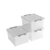 Curver Handy+ Opbergbox - 35L - 3 stuks - Transparant met deksel
