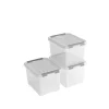 Curver Handy+ Opbergbox - 20L - 3 stuks - Transparant met deksel