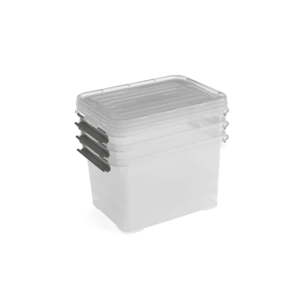 Curver Handy+ Opbergbox - 20L - 3 stuks - Transparant met deksel