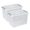 Curver Handy+ Opbergbox - 65L - 2 stuks - Transparant met deksel