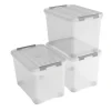 Curver Handy+ Opbergbox - 65L - 3 stuks - Transparant met deksel