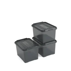 Curver Handy+ Opbergbox - 20L - 3 stuks - Grijs