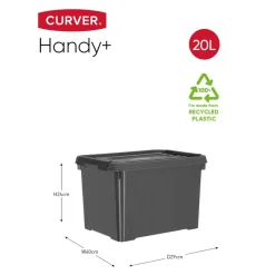 Curver Handy+ Opbergbox - 20L - 3 stuks - Grijs