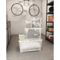 Curver Handy+ Opbergbox - 65L - 6 stuks - Transparant met deksel