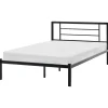 CUSSET - Tweepersoonsbed - Zwart - 120 x 200 cm - Metaal