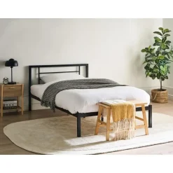 CUSSET - Tweepersoonsbed - Zwart - 120 x 200 cm - Metaal