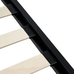 CUSSET - Tweepersoonsbed - Zwart - 120 x 200 cm - Metaal