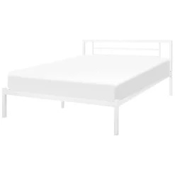 CUSSET - Tweepersoonsbed - Wit - 140 x 200 cm - Metaal