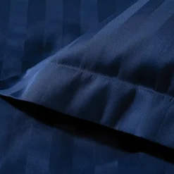 Damai dekbedovertrek katoen-satijn - 140x200/220 cm - Blauw gestreept