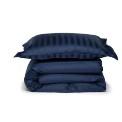 Damai dekbedovertrek katoen-satijn - 140x200/220 cm - Blauw gestreept