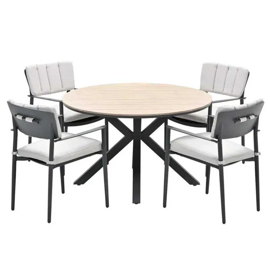 Dane tuinset 5-delig - Tulli tuintafel Ø122 cm