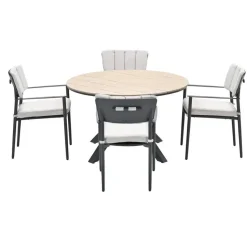 Dane tuinset 5-delig - Tulli tuintafel Ø122 cm