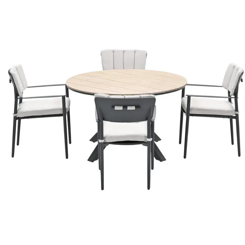 Dane tuinset 5-delig - Tulli tuintafel Ø122 cm