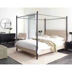 DANNEMOIS - Tweepersoonsbed - Taupe - 160x200 cm - Bouclé