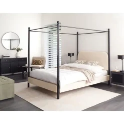 DANNEMOIS - Tweepersoonsbed - Beige - 140x200 cm - Bouclé