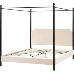 DANNEMOIS - Tweepersoonsbed - Beige - 140x200 cm - Bouclé