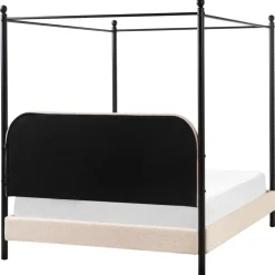 DANNEMOIS - Tweepersoonsbed - Beige - 140x200 cm - Bouclé