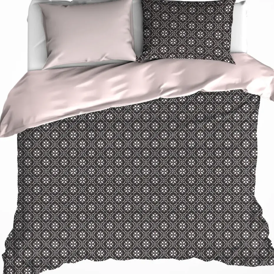 De Witte Lietaer Dekbedovertrek Katoen Satijn Primrose - 240 x 220 cm - Zwart