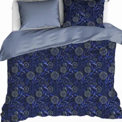 De Witte Lietaer Dekbedovertrek Moonflower Cobalt Blue - 240 x 220 cm - Flanel