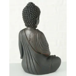 Deco by Boltze Boeddha beeld Zen - donkerbruin - 13 x 10 x 20 cm