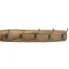 Deco by Boltze Kapstok met 5 haken - hout/metaal - 55 cm