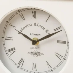 Deco by Boltze Tafelklok St James - wit - H23 cm - glas/hout