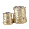 Deco by Boltze Windlichtjes - 2x - goudkleurig - metaal