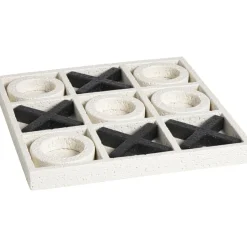 Deco object Game - zwart/off-white - 30x30 cm