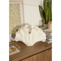 Deco object Ginko - off-white - 17x36x21,5 cm