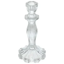Decoration kaarsen kandelaar - dinerkaarsen - glas - 20 cm