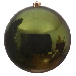 Decoris Kerstbal - donkergroen - groot - kunststof - 20 cm