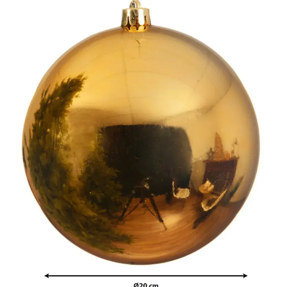 Decoris Kerstbal - goud - groot - kunststof - 20 cm