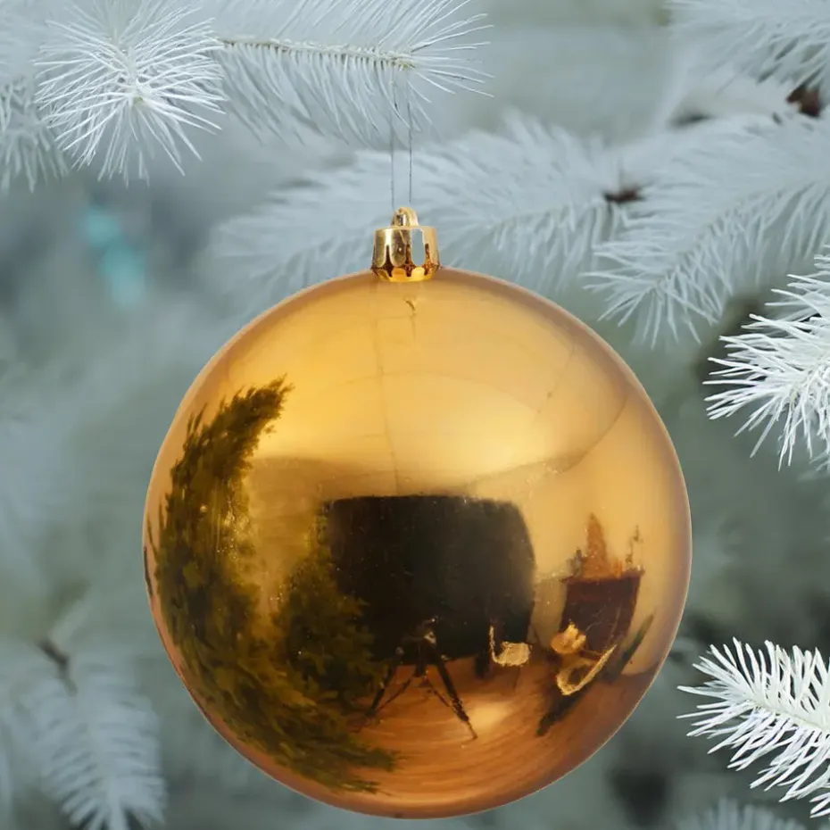 Decoris Kerstbal - goud - groot - kunststof - 20 cm