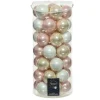 Decoris Kerstballen - 49 st - lichtroze/parel/wit - glas - 6 cm
