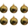 Decoris kerstballen - 6x - goud - D8 cm - glas