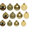 Decoris kerstballen - 42x - goud - glas - 5-6-7 cm